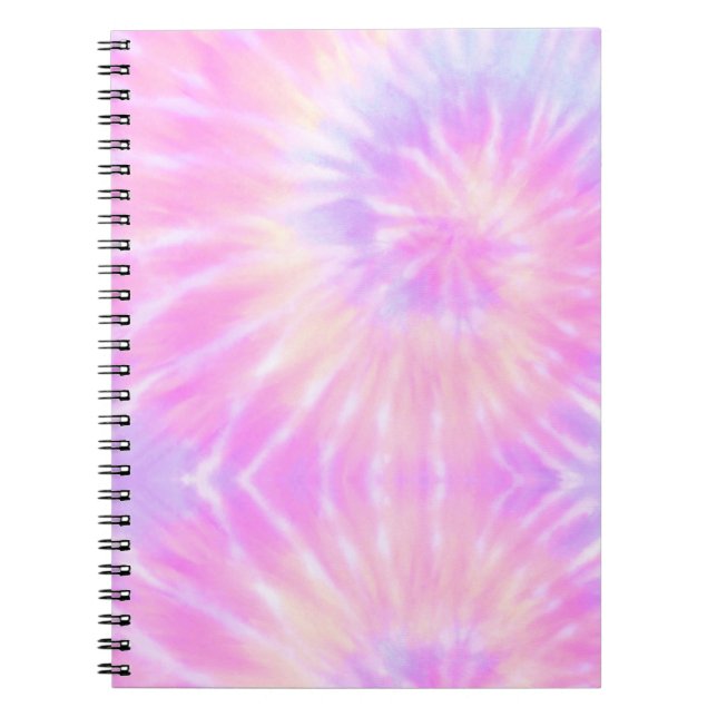 Tiedye Pastel Rainbow Spiral Hippie Tie Dye   Notebook (Front)