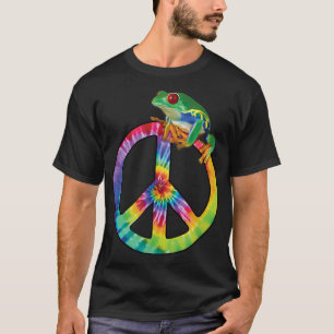 TieDye Peace Sign Tree Frog Cute Funny Colorful  T-Shirt