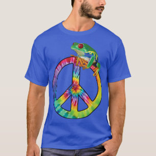 TieDye Peace Sign Tree Frog Cute Funny Colourful T-Shirt