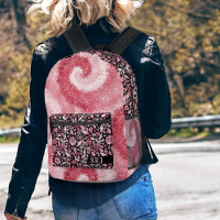 Tiedye Psychedelic Retro Pink Flowers Monogram