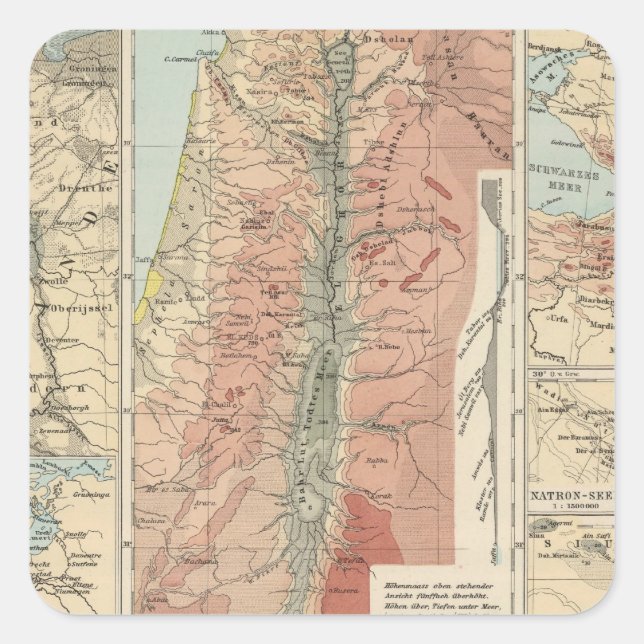 Tieflander Atlas Map Square Sticker (Front)