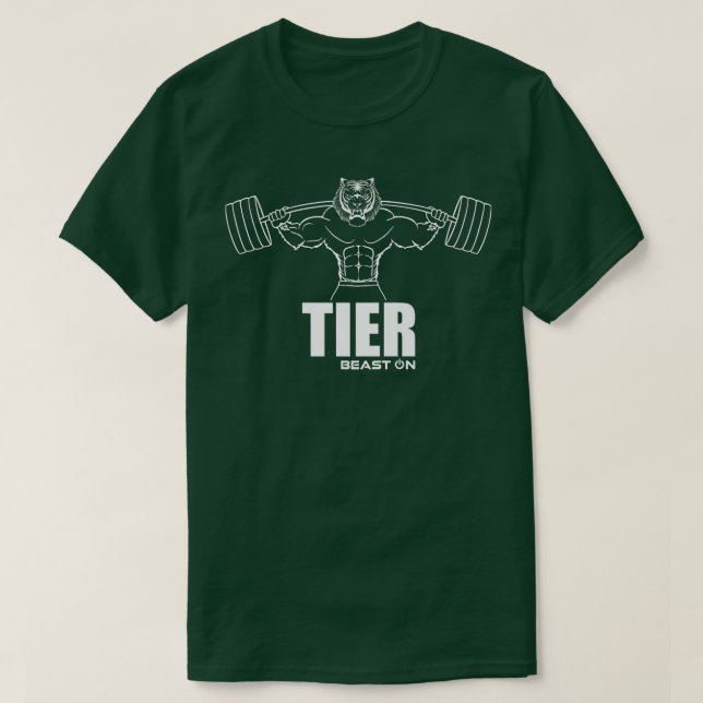 Tier Beast On Gym FitnessGym Motivation Fitness Sa T-Shirt (Design Front)