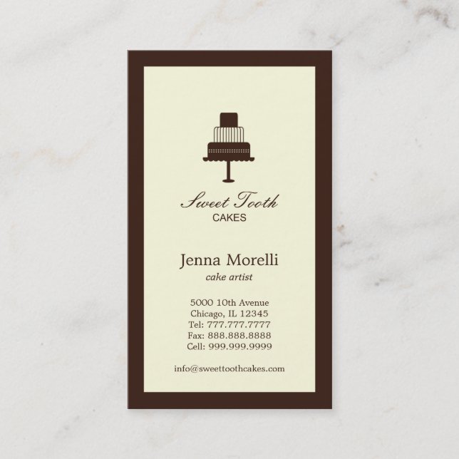 Tiered Cake Business Card - Chocolate (Front)