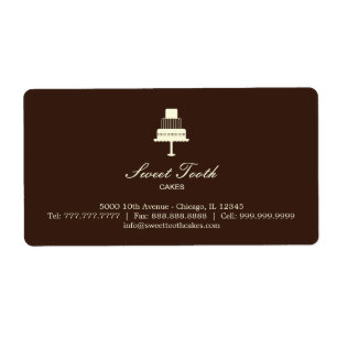 "Tiered Cake" Cake Box Label - Horizontal