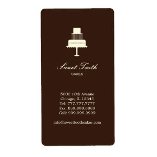 "Tiered Cake" Cake Box Label - Vertical