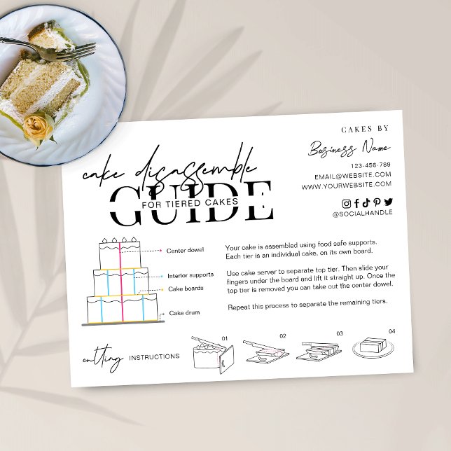 Tiered Cake Disassemble Instructions Minimalist  Thank You Card (Creator Uploaded)
