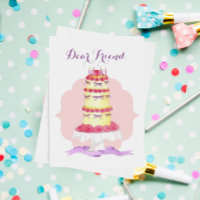 Tiered Cake Personalised Friendship Card