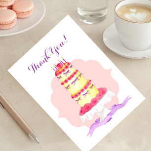 Tiered Flower Cake Thank You Card