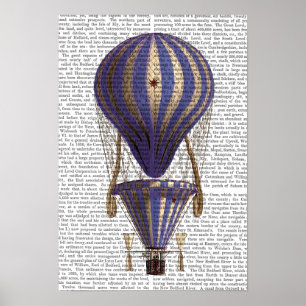 Tiered Hot Air Balloon Blue Poster