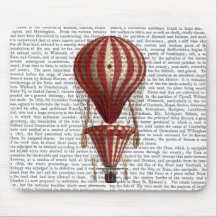 Tiered Hot Air Balloon Print Red Mouse Pad