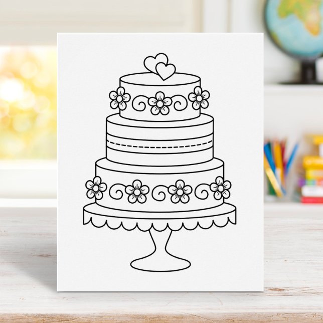 Tiered Wedding Cake Colouring Page Poster (Creator Uploaded)
