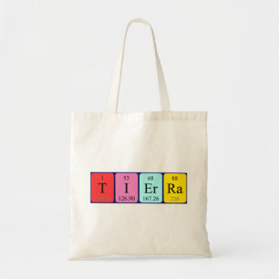 Tierra periodic table name tote bag