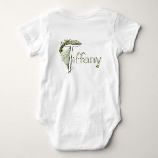 TIFFANY baby back peacock alphabet jumper Bodysuit