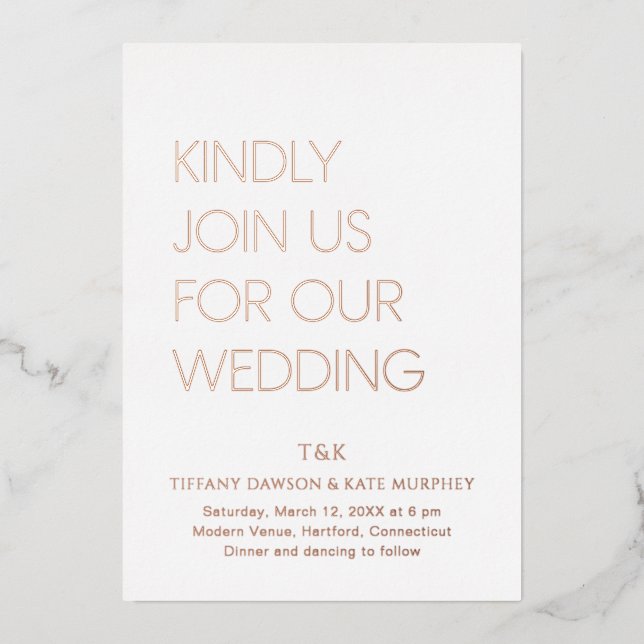 Tiffany Bold Modern Wedding (Front)