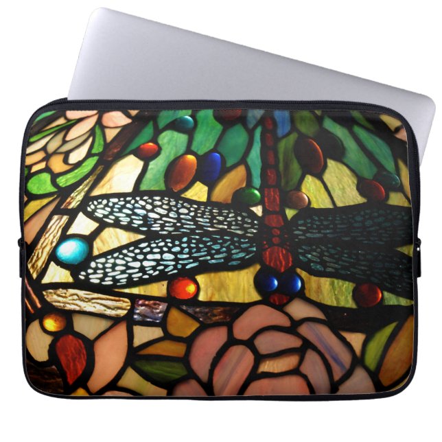 Tiffany Close Up Stained Glass Lamp Shade Laptop Sleeve (Front)