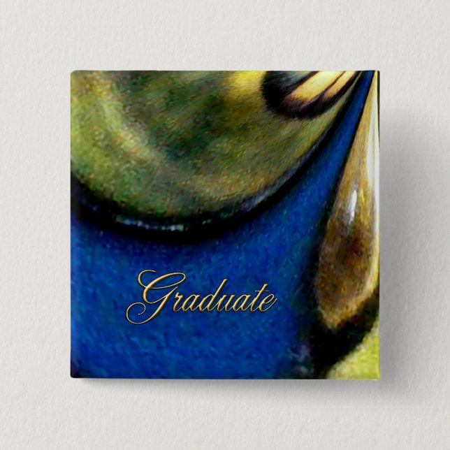 Tiffany Flow Graduate Button Square (Front)