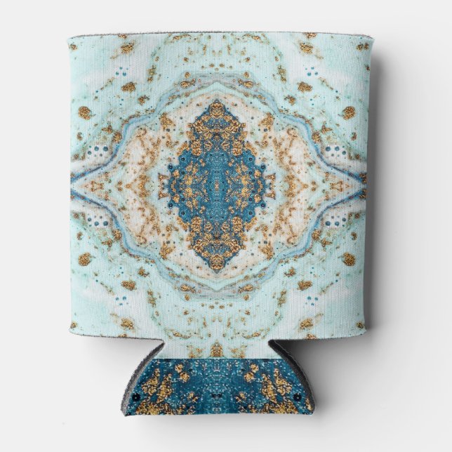 Tiffany Gold: Luxury Marble Seamless Can Cooler (Front)