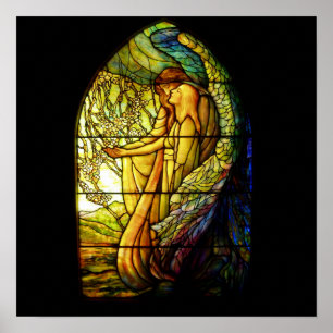 Tiffany Guiding Angel Stain Glass Poster