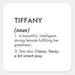 Tiffany name, Editable name, Custom name Square Sticker