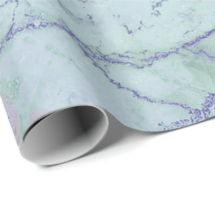 Tiffany Pink Aqua Sapphire Purple Abstract Marble Wrapping Paper