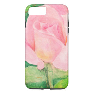 Tiffany Rose watercolor on iPhone Case