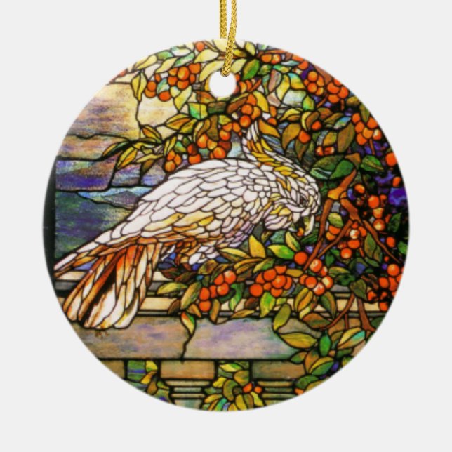 Tiffany Stained Glass Cockatoo Ornament (Front)