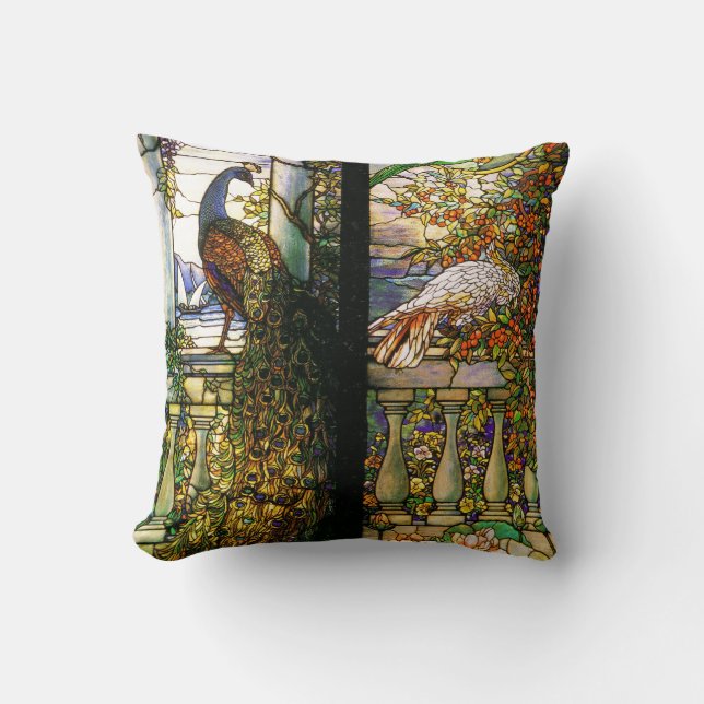 Tiffany Stained Glass Nature Pillow (Front)