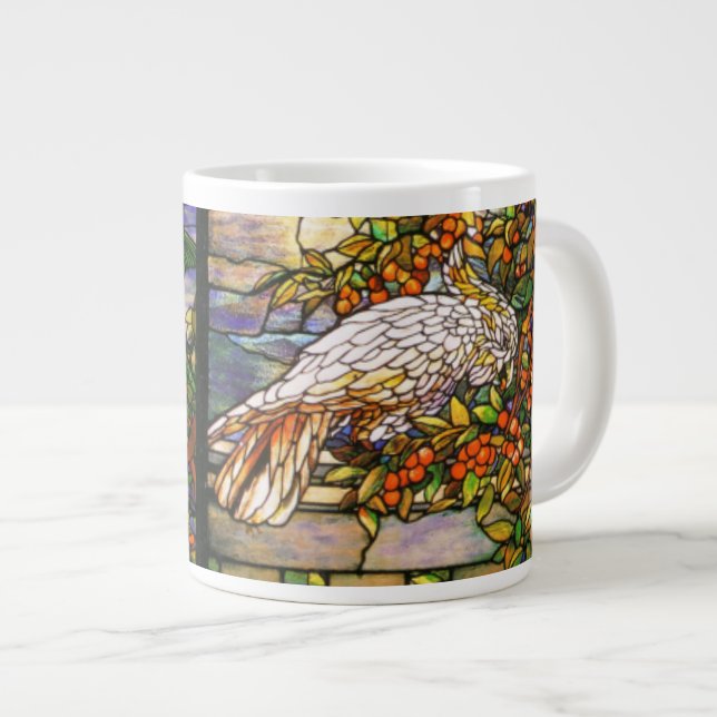 Tiffany Stained Glass Parrots Jumbo Mug (Front Right)