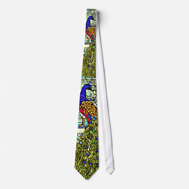 Tiffany Stained Glass Peacocks Tie (Front)