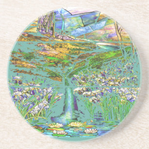 Tiffany Stained Glass Water Garden Coaster