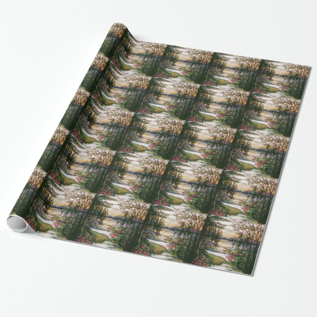 Tiffany Stained Glass Wrapping Paper (Unrolled)