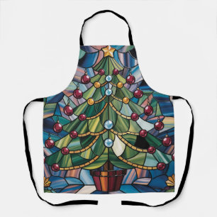 Tiffany-Style Stained Glass Christmas Tree Apron