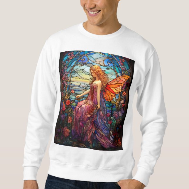 Tiffany Style Stained Glass Magical Fairy Sweatshirt (Front)