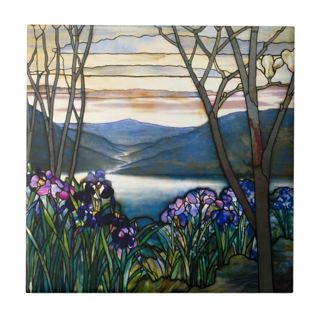 tiffany tiles colourful mountain landscape (Front)