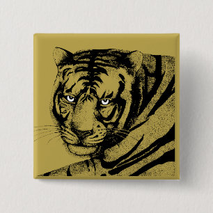 TIGER 15 CM SQUARE BADGE