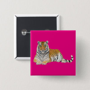 Tiger 15 Cm Square Badge