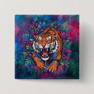 Tiger 15 Cm Square Badge