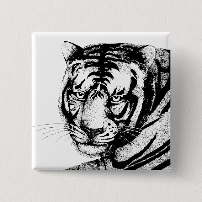 TIGER 15 CM SQUARE BADGE (Front)