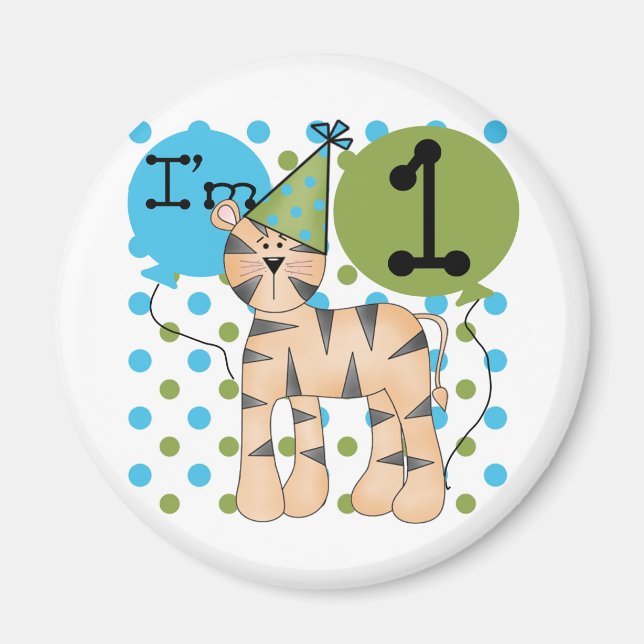 Tiger 1st Birthday T-shirts and Gifts Magnet (Front)