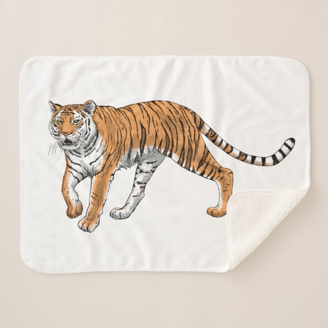 Tiger 2 sherpa blanket (Front (Horizontal))