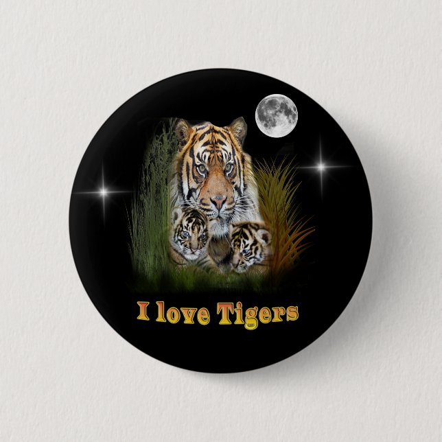Tiger 6 Cm Round Badge (Front)