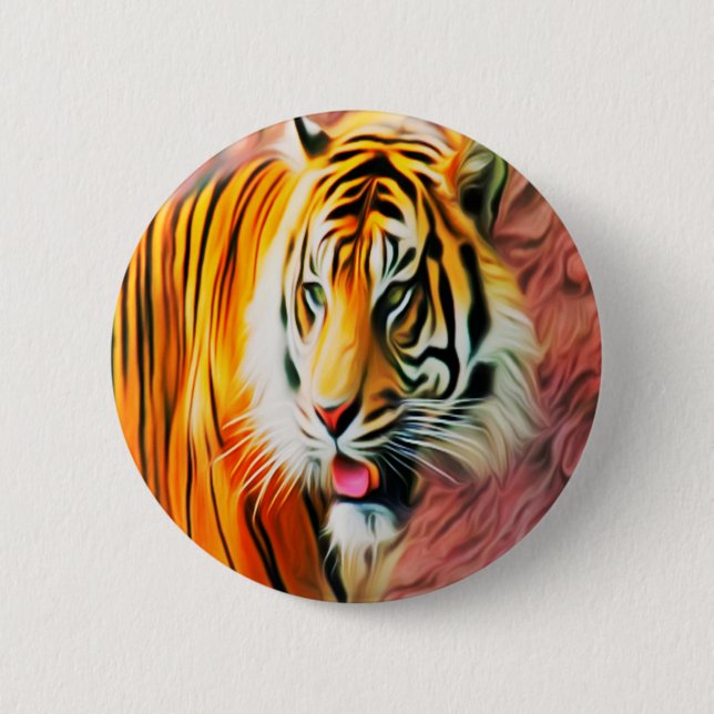Tiger 6 Cm Round Badge (Front)