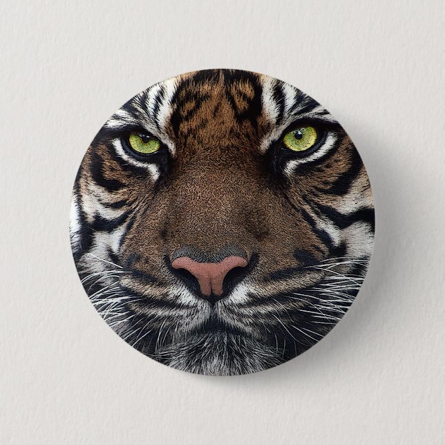 Tiger 6 Cm Round Badge (Front)