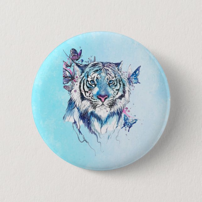 Tiger 6 Cm Round Badge (Front)