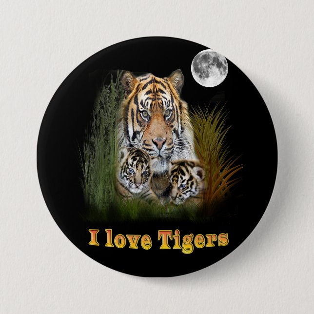 Tiger 7.5 Cm Round Badge (Front)