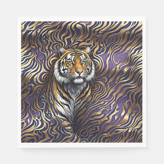 Tiger Abstract Art Napkin (Front)