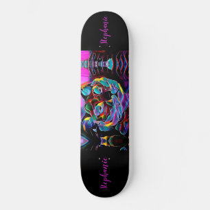 Tiger Abstract Girls Personalised Skateboard