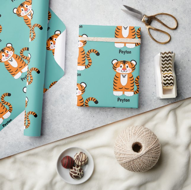 Tiger Add a Name Wrapping Paper (Crafts)