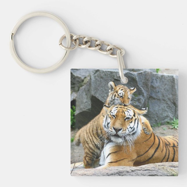 Tiger And Cub Love Key Ring (Front)