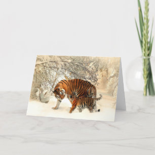 Tiger and Cub, Winter Card
